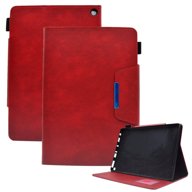 For Amazon Fire Max 11 2023 Suede Cross Texture Magnetic Clasp Leather Tablet Case(Red) - Amazon by PMC TechLife | Online Shopping South Africa | PMC TechLife | Buy Now Pay Later Mobicred
