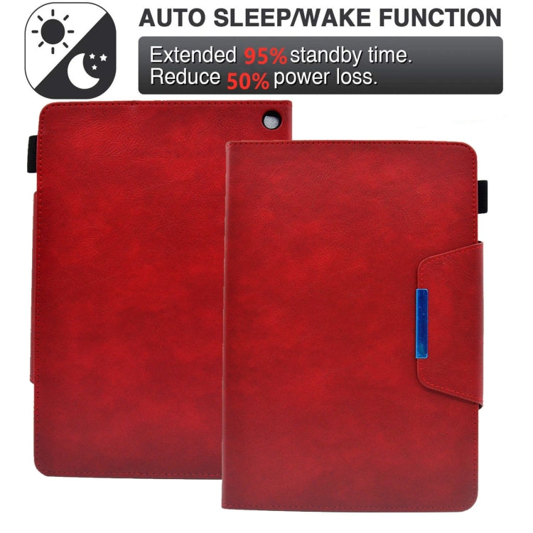 For Amazon Fire Max 11 2023 Suede Cross Texture Magnetic Clasp Leather Tablet Case(Red) - Amazon by PMC TechLife | Online Shopping South Africa | PMC TechLife | Buy Now Pay Later Mobicred