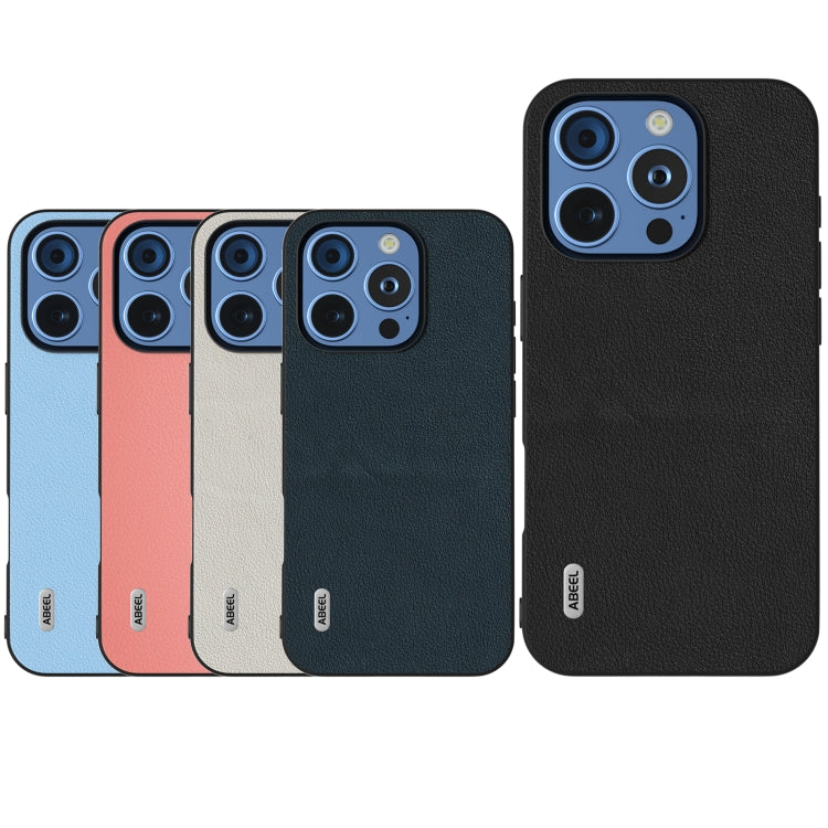 For iPhone 16 Pro Max ABEEL Genuine Leather Wave Black Edge Phone Case(Black) - iPhone 16 Pro Max Cases by PMC TechLife | Online Shopping South Africa | PMC TechLife | Buy Now Pay Later Mobicred