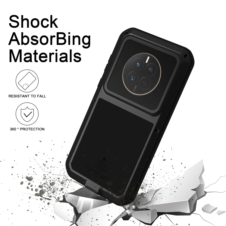 For Huawei Mate 50 Pro LOVE MEI POWERFUL Metal Shockproof Life Waterproof Dustproof Phone Case(Yellow) - free shipping - PMC TechLife - Order now!