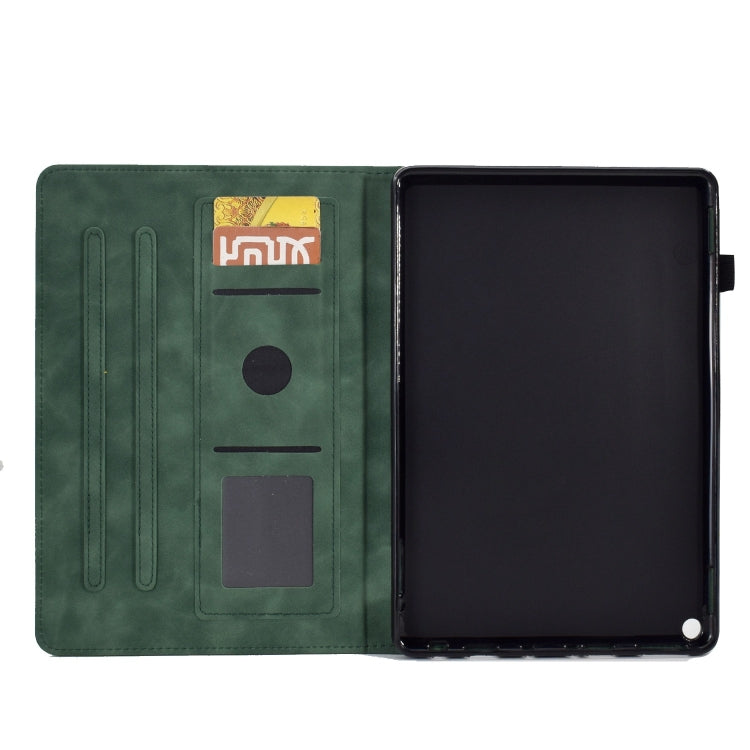 For Amazon Fire Max 11 2023 Embossed Tower Flip Smart Leather Tablet Case(Green) - Amazon by PMC TechLife | Online Shopping South Africa | PMC TechLife | Buy Now Pay Later Mobicred