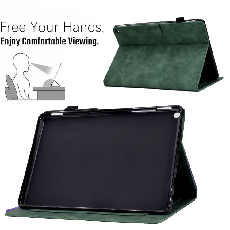 For Amazon Fire Max 11 2023 Embossed Tower Flip Smart Leather Tablet Case(Green) - Amazon by PMC TechLife | Online Shopping South Africa | PMC TechLife | Buy Now Pay Later Mobicred