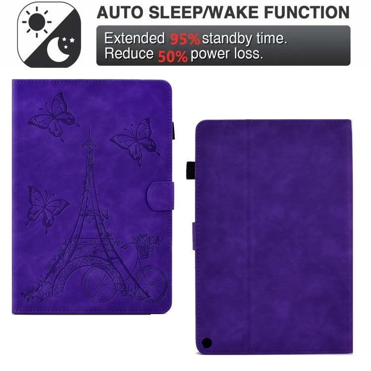 For Amazon Fire Max 11 2023 Embossed Tower Flip Smart Leather Tablet Case(Purple) - Amazon by PMC TechLife | Online Shopping South Africa | PMC TechLife | Buy Now Pay Later Mobicred