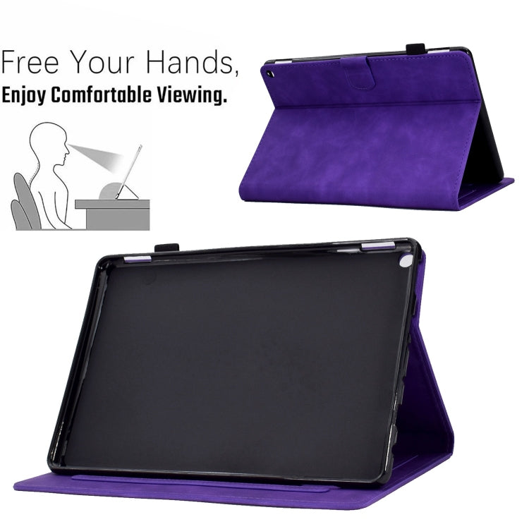 For Amazon Fire Max 11 2023 Embossed Tower Flip Smart Leather Tablet Case(Purple) - Amazon by PMC TechLife | Online Shopping South Africa | PMC TechLife | Buy Now Pay Later Mobicred