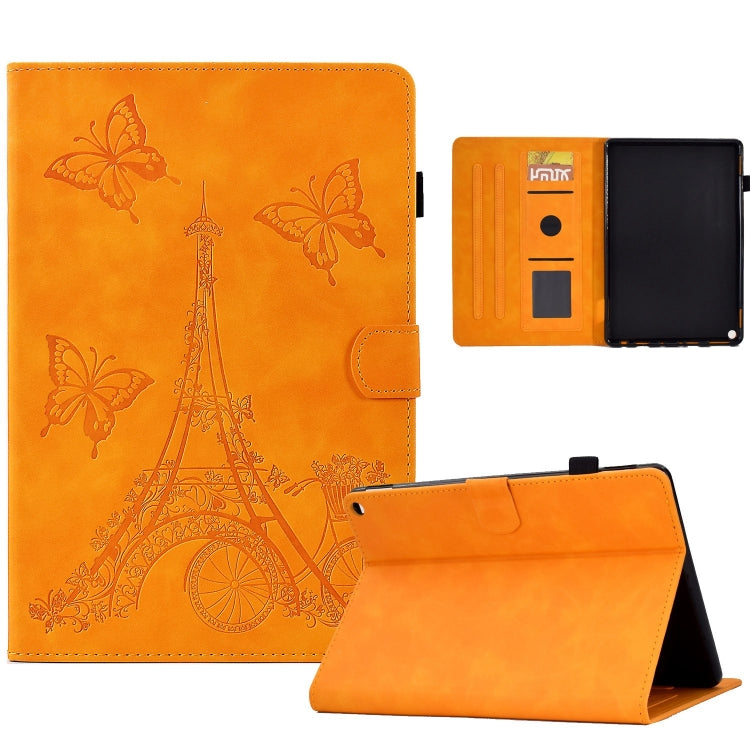 For Amazon Fire Max 11 2023 Embossed Tower Flip Smart Leather Tablet Case(Khaki) - Amazon by PMC TechLife | Online Shopping South Africa | PMC TechLife | Buy Now Pay Later Mobicred