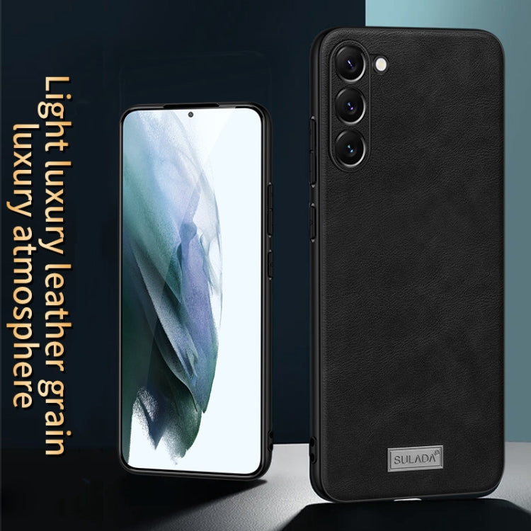 For Samsung Galaxy S23 Ultra 5G SULADA Shockproof TPU Hybrid Handmade Leather Phone Case(Brown) - free shipping - PMC TechLife - Order now!