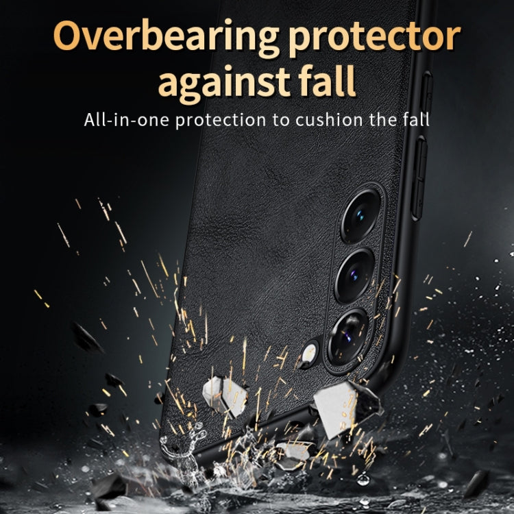 For Samsung Galaxy S23 Ultra 5G SULADA Shockproof TPU Hybrid Handmade Leather Phone Case(Brown) - free shipping - PMC TechLife - Order now!
