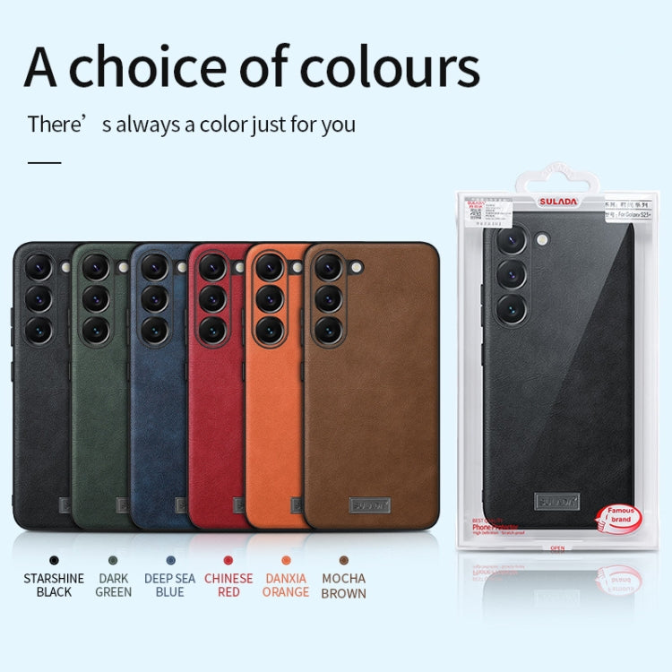 For Samsung Galaxy S23 Ultra 5G SULADA Shockproof TPU Hybrid Handmade Leather Phone Case(Brown) - free shipping - PMC TechLife - Order now!