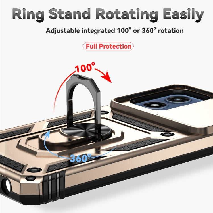 For Motorola Moto G Play 5G 2024 Sliding Camshield Holder Phone Case(Gold) - free shipping - PMC Jewellery - Order now!