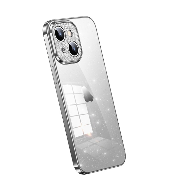 For iPhone 15 Plus SULADA Electroplated Transparent Glittery TPU Phone Case(Silver) - iPhone 15 Plus Cases by SULADA | Online Shopping South Africa | PMC TechLife | Buy Now Pay Later Mobicred