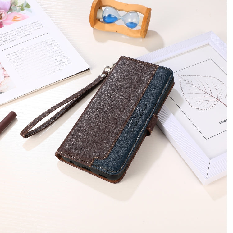 For iPhone 16e KHAZNEH Litchi Texture Leather RFID Phone Case(Brown) - iPhone 16e Cases by PMC TechLife | Online Shopping South Africa | PMC TechLife | Buy Now Pay Later Mobicred