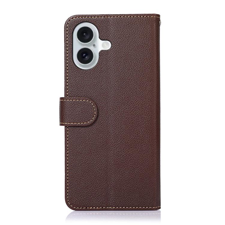 For iPhone 17 KHAZNEH Litchi Texture Leather RFID Phone Case(Brown) - free shipping - PMc TechLife - Order now!