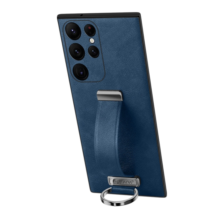 For Samsung Galaxy S23 Ultra 5G SULADA PC Hybrid Leather Texture Skin Feel Shockproof Phone Case(Blue) - Galaxy S23 Ultra 5G Cases by SULADA | Online Shopping South Africa | PMC TechLife | Buy Now Pay Later Mobicred