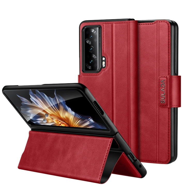 For Honor Magic Vs SULADA All-inclusive Magnetic Snap Flip Leather Phone Case(Red) - free shipping - PMC TechLife - Order now!