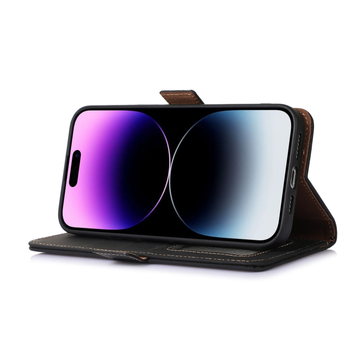 For Huawei Nova 11 Genuine Leather Magnetic RFID Leather Phone Case(Black) - Huawei Cases by PMC TechLife | Online Shopping South Africa | PMC TechLife | Buy Now Pay Later Mobicred