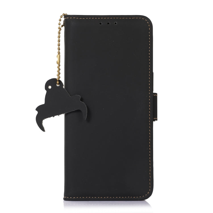 For Huawei Mate 60 Genuine Leather Magnetic RFID Leather Phone Case(Black) - Huawei Cases by PMC TechLife | Online Shopping South Africa | PMC TechLife | Buy Now Pay Later Mobicred