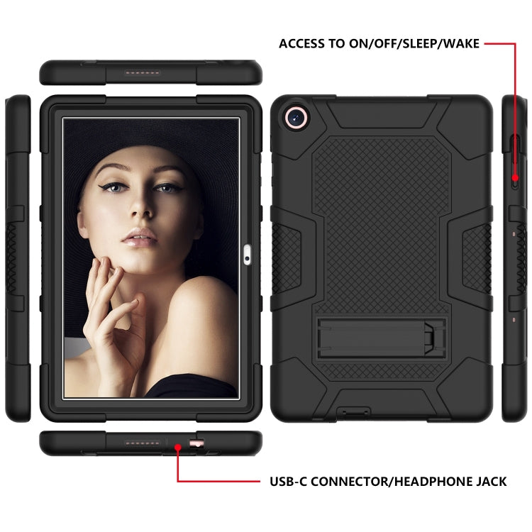 For Huawei MatePad T 10s / T10 Contrast Color Robot B3 Silicone Hybrid PC Tablet Case with Holder(Black) - free shipping - PMC TechLife - Order now!