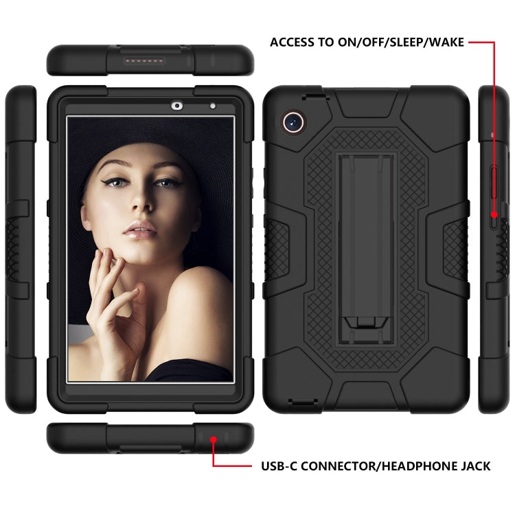 For Huawei MatePad T8 Contrast Color Robot B3 Silicone Hybrid PC Tablet Case with Holder(Black) - Huawei by PMC TechLife | Online Shopping South Africa | PMC TechLife | Buy Now Pay Later Mobicred