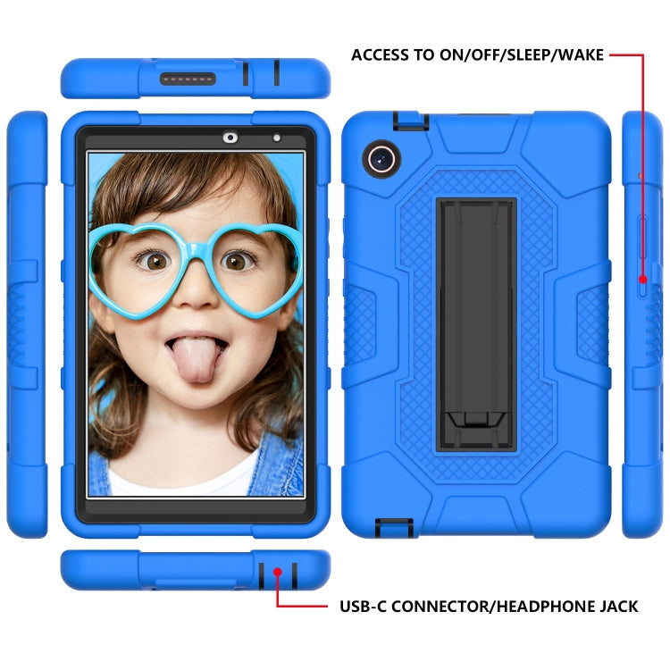 For Huawei MatePad T8 Contrast Color Robot B3 Silicone Hybrid PC Tablet Case with Holder(Blue Black) - Huawei by PMC TechLife | Online Shopping South Africa | PMC TechLife | Buy Now Pay Later Mobicred