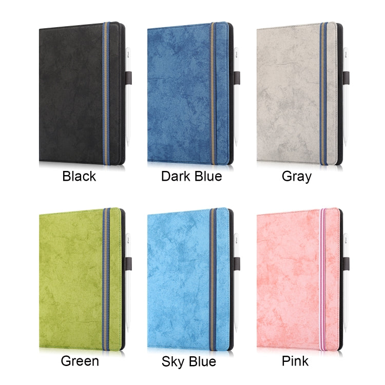 For 7-8 inch Marble Cloth Texture Horizontal Flip Universal Tablet PC Leather Case with Pen Slot & Holder(Dark Blue) - 8 inch by PMC TechLife | Online Shopping South Africa | PMC TechLife | Buy Now Pay Later Mobicred