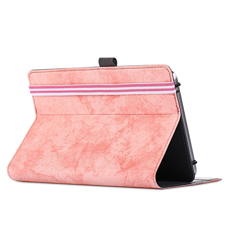 For 7-8 inch Marble Cloth Texture Horizontal Flip Universal Tablet PC Leather Case with Pen Slot & Holder(Pink) - 8 inch by PMC TechLife | Online Shopping South Africa | PMC TechLife | Buy Now Pay Later Mobicred