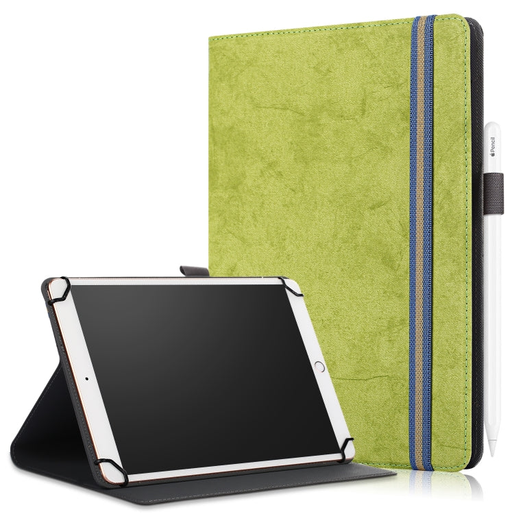 For 9-11 inch Marble Cloth Texture Horizontal Flip Universal Tablet PC Leather Case with Pen Slot & Holder(Green) - 10 - 11 inch by PMC TechLife | Online Shopping South Africa | PMC TechLife | Buy Now Pay Later Mobicred