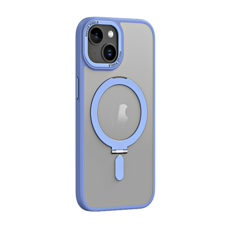 For iPhone 15 Plus Skin Feel MagSafe Shockproof Phone Case with Holder(Light Blue) - iPhone 15 Plus Cases by PMC TechLife | Online Shopping South Africa | PMC TechLife