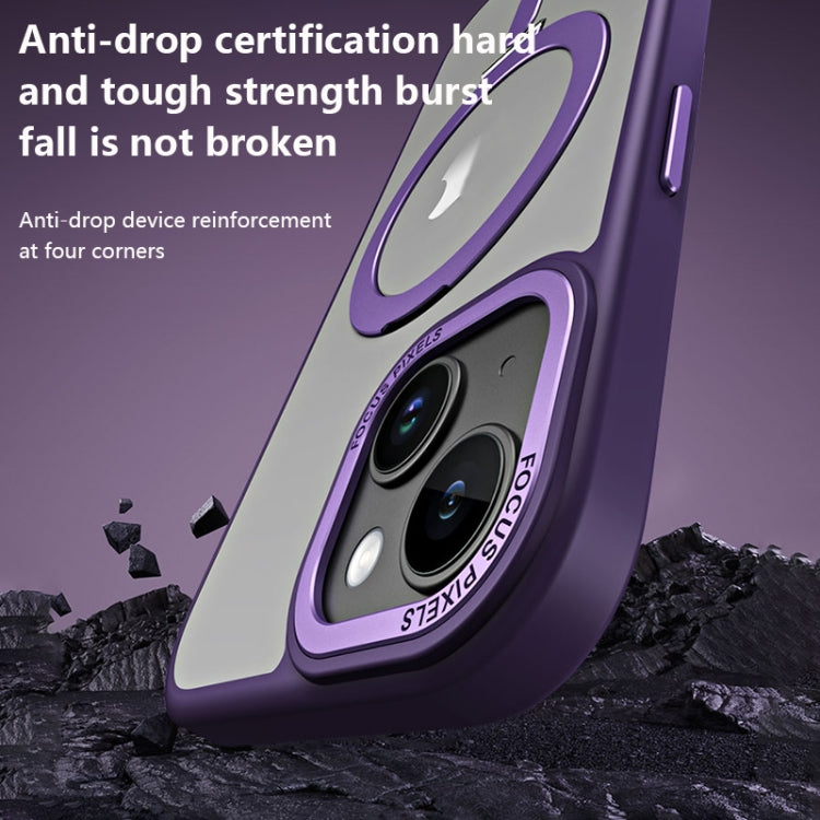 For iPhone 15 Plus Skin Feel MagSafe Shockproof Phone Case with Holder(Light Blue) - iPhone 15 Plus Cases by PMC TechLife | Online Shopping South Africa | PMC TechLife