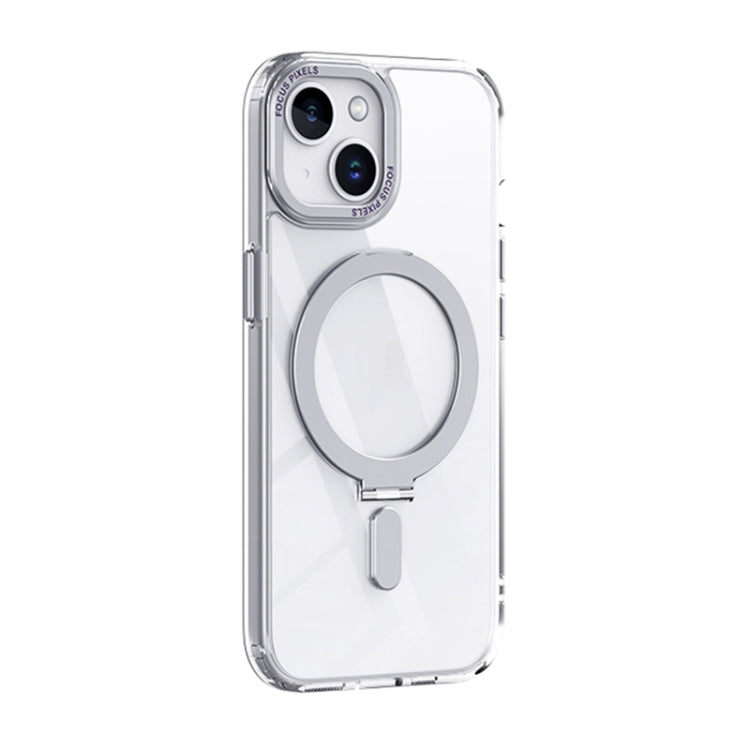 For iPhone 15 Skin Feel MagSafe Shockproof Phone Case with Holder(White) - iPhone 15 Cases by PMC TechLife | Online Shopping South Africa | PMC TechLife