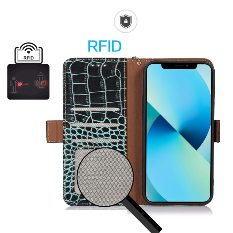 For Huawei Nova 11i / Enjoy 60 Pro /  Crocodile Top Layer Cowhide Leather Phone Case(Green) - Huawei Cases by PMC TechLife | Online Shopping South Africa | PMC TechLife | Buy Now Pay Later Mobicred