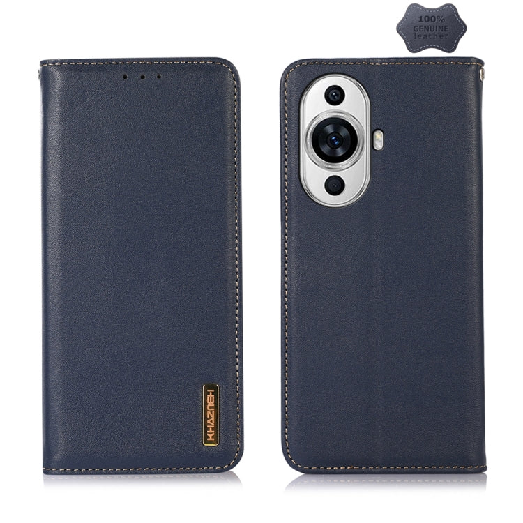 For Huawei Nova 11 KHAZNEH Nappa Top Layer Cowhide Leather Phone Case(Blue) - Huawei Cases by PMC TechLife | Online Shopping South Africa | PMC TechLife | Buy Now Pay Later Mobicred