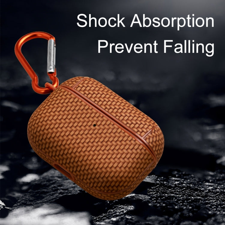 For AirPods 3 Woven Skin Texture PC TWS Earphone Protective Case(Black) - For AirPods 3 by PMC Jewellery | Online Shopping South Africa | PMC Jewellery | Buy Now Pay Later Mobicred