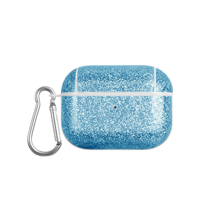 For AirPods Pro Glitter Powder Skin Texture PC TWS Earphone Case(Blue) - For AirPods Pro by PMC Jewellery | Online Shopping South Africa | PMC Jewellery | Buy Now Pay Later Mobicred