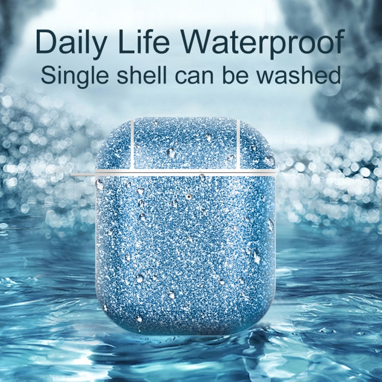 For AirPods 1 / 2 Glitter Powder Skin Texture PC TWS Earphone Case(Purple) - For AirPods 1/2 by PMC Jewellery | Online Shopping South Africa | PMC Jewellery | Buy Now Pay Later Mobicred