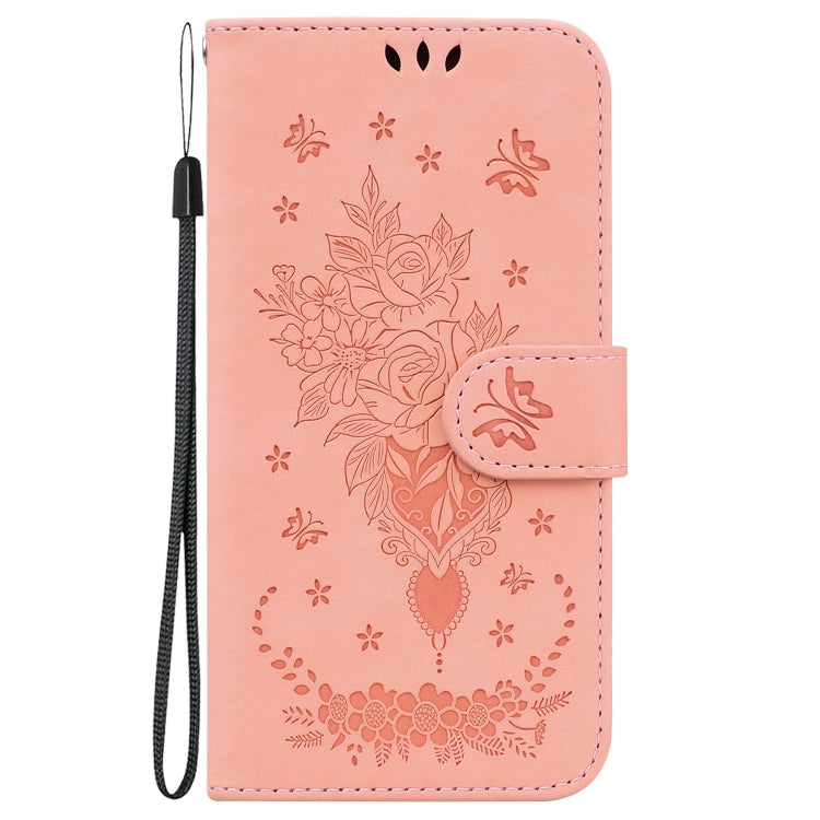 For Motorola Moto G Play 4G 2024 Butterfly Rose Embossed Leather Phone Case(Pink) - Motorola Cases by PMC Jewellery | Online Shopping South Africa | PMC Jewellery | Buy Now Pay Later Mobicred