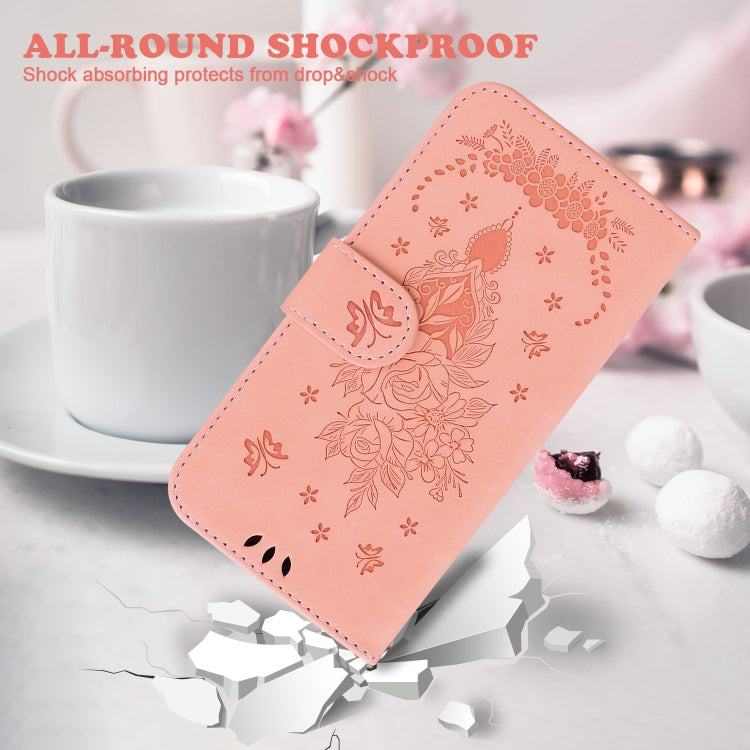 For Motorola Moto G Play 4G 2024 Butterfly Rose Embossed Leather Phone Case(Pink) - Motorola Cases by PMC Jewellery | Online Shopping South Africa | PMC Jewellery | Buy Now Pay Later Mobicred