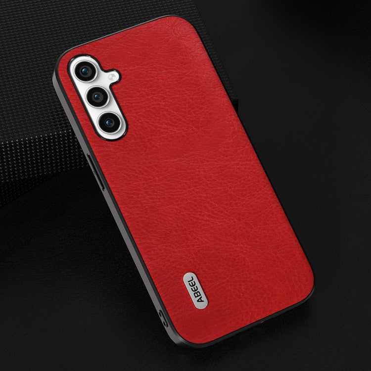 For Samsung Galaxy S23 FE 5G ABEEL Retro Litchi Texture PU Phone Case(Red) - Galaxy S23 FE 5G Cases by PMC TechLife | Online Shopping South Africa | PMC TechLife