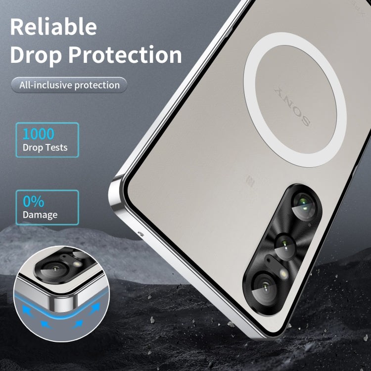 For Sony Xperia 1 VI Frosted Metal MagSafe Magnetic Phone Case(Silver) - Sony Cases by PMC TechLife | Online Shopping South Africa | PMC TechLife | Buy Now Pay Later Mobicred