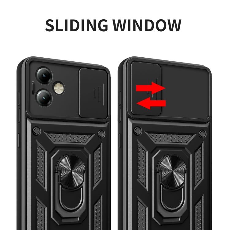 For Motorola Moto G14 Sliding Camera Cover Design TPU+PC Phone Case(Silver) - Motorola Cases by PMC TechLife | Online Shopping South Africa | PMC TechLife | Buy Now Pay Later Mobicred