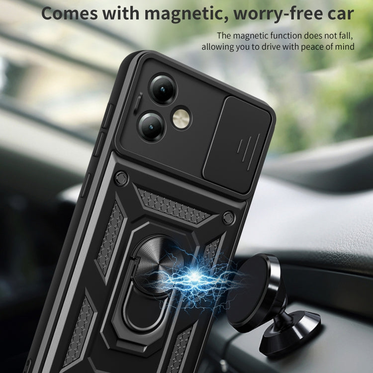 For Motorola Moto G14 Sliding Camera Cover Design TPU+PC Phone Case(Silver) - Motorola Cases by PMC TechLife | Online Shopping South Africa | PMC TechLife | Buy Now Pay Later Mobicred