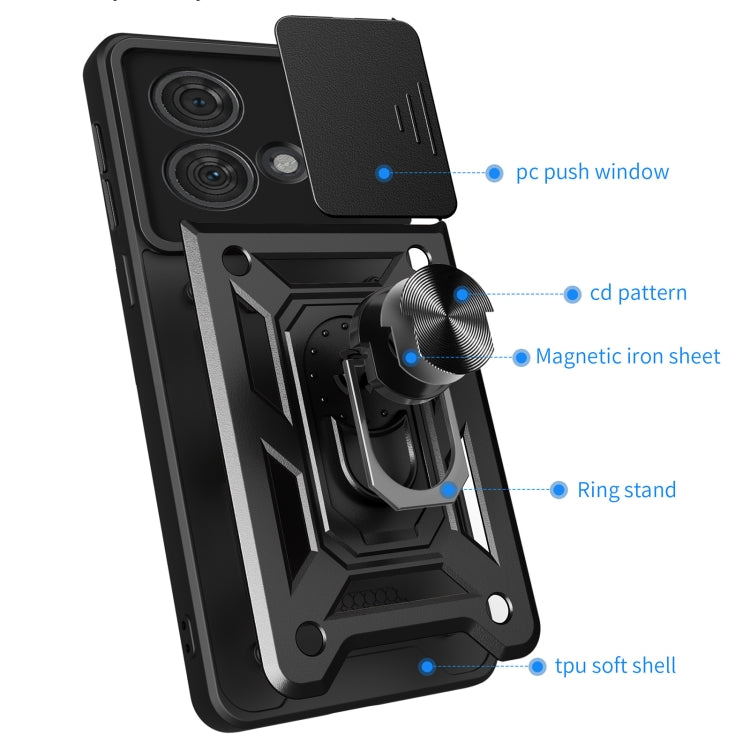 For Motorola Edge 40 Neo 5G Sliding Camera Cover Design TPU Hybrid PC Phone Case(Silver) - Motorola Cases by PMC TechLife | Online Shopping South Africa | PMC TechLife | Buy Now Pay Later Mobicred