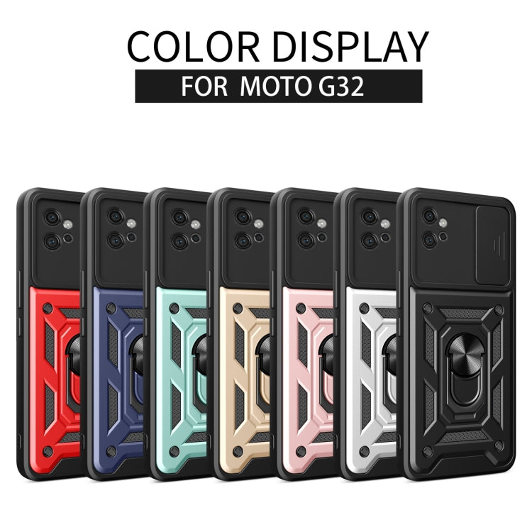 For Motorola Moto G32 Sliding Camera Cover Design TPU Hybrid PC Phone Case(Mint Green) - Motorola Cases by PMC TechLife | Online Shopping South Africa | PMC TechLife | Buy Now Pay Later Mobicred