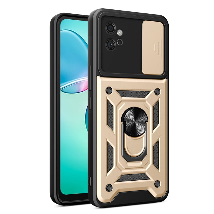 For Motorola Moto G32 Sliding Camera Cover Design TPU+PC Phone Case(Gold) - Motorola Cases by PMC TechLife | Online Shopping South Africa | PMC TechLife | Buy Now Pay Later Mobicred
