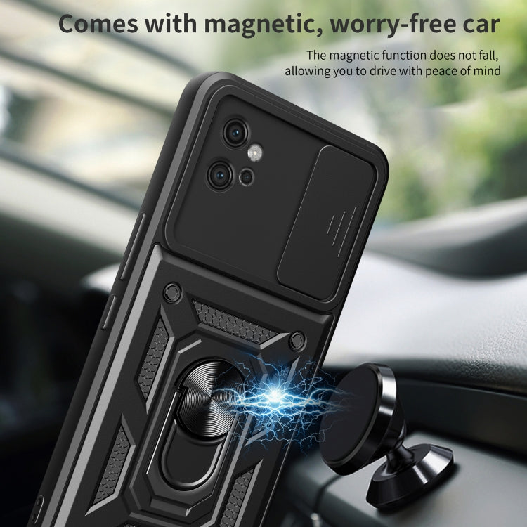 For Motorola Moto G32 Sliding Camera Cover Design TPU Hybrid PC Phone Case(Blue) - Motorola Cases by PMC TechLife | Online Shopping South Africa | PMC TechLife | Buy Now Pay Later Mobicred