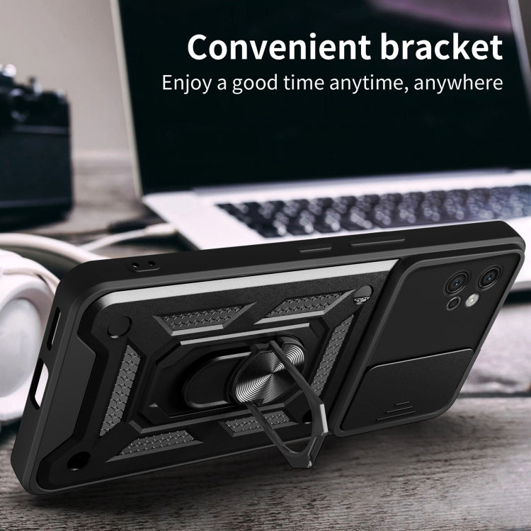 For Motorola Moto G32 Sliding Camera Cover Design TPU Hybrid PC Phone Case(Blue) - Motorola Cases by PMC TechLife | Online Shopping South Africa | PMC TechLife | Buy Now Pay Later Mobicred