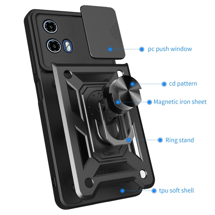 For Motorola Moto G04 / G24 Sliding Camera Cover Design TPU Hybrid PC Phone Case(Blue) - Motorola Cases by PMC TechLife | Online Shopping South Africa | PMC TechLife | Buy Now Pay Later Mobicred