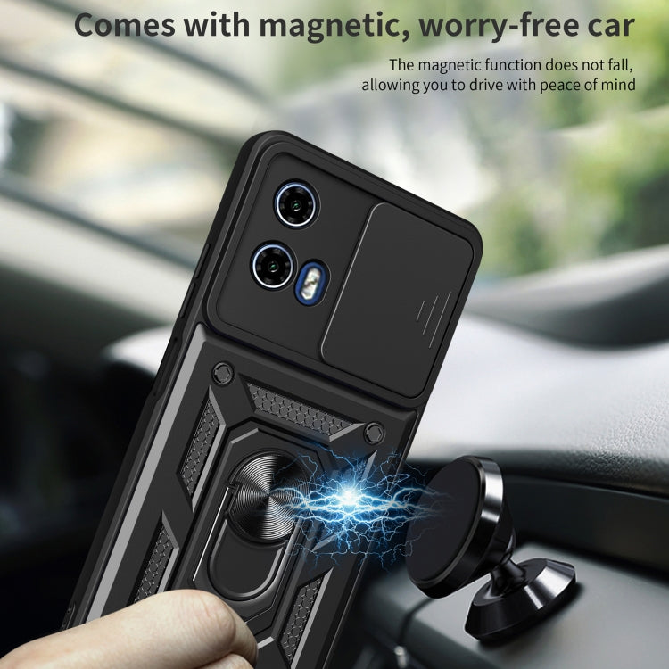 For Motorola Moto G04 / G24 Sliding Camera Cover Design TPU Hybrid PC Phone Case(Blue) - Motorola Cases by PMC TechLife | Online Shopping South Africa | PMC TechLife | Buy Now Pay Later Mobicred