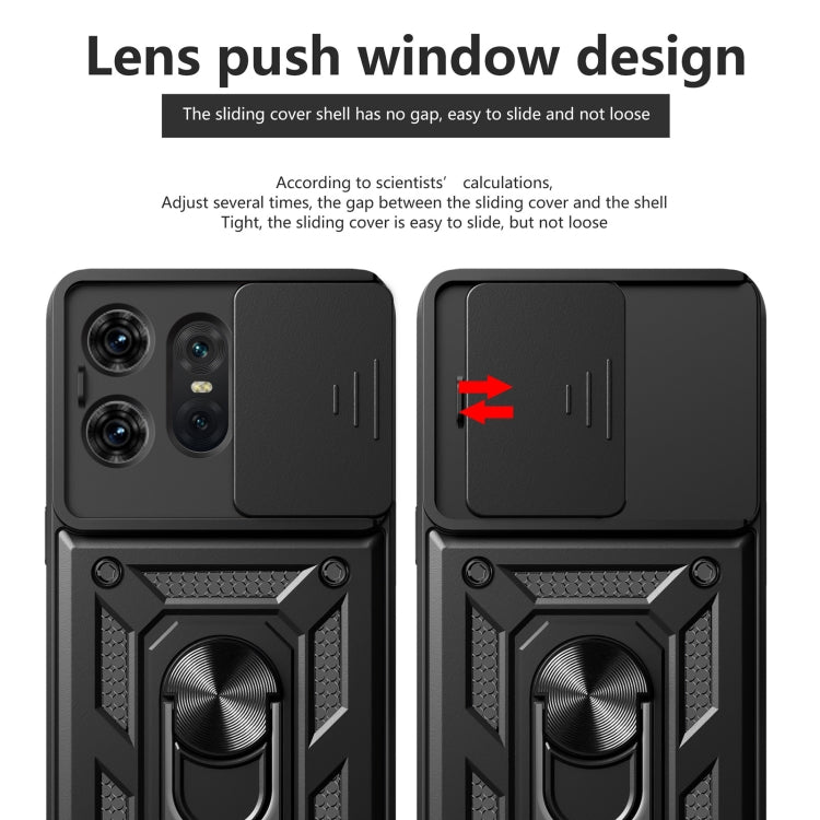 For Motorola Edge 50 Pro Global Sliding Camera Cover Design TPU+PC Phone Case(Black) - Motorola Cases by PMC TechLife | Online Shopping South Africa | PMC TechLife | Buy Now Pay Later Mobicred