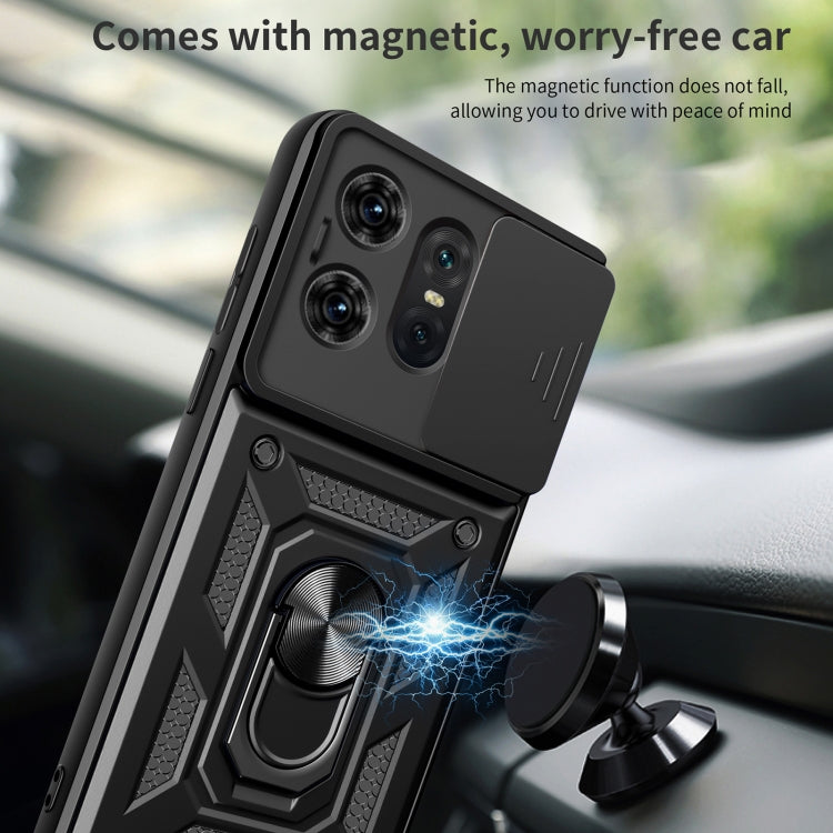 For Motorola Edge 50 Pro Global Sliding Camera Cover Design TPU+PC Phone Case(Black) - Motorola Cases by PMC TechLife | Online Shopping South Africa | PMC TechLife | Buy Now Pay Later Mobicred