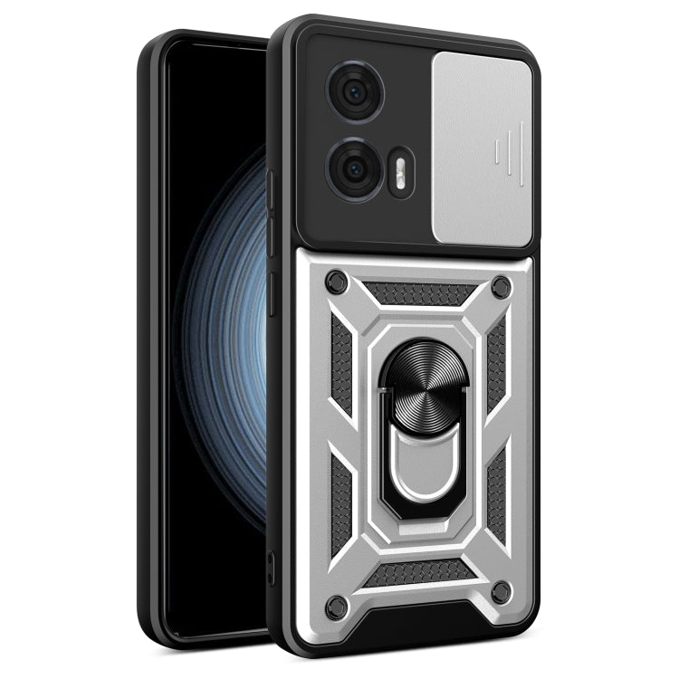 For Motorola Edge 50 Fusion Sliding Camera Cover Design TPU+PC Phone Case(Silver) - free shipping - PMC TechLife - Order now!